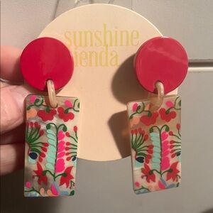 Sunshine Tienda Red and Multicolor Earrings